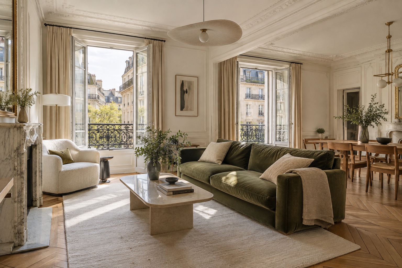 Salon d’un appartement lumineux